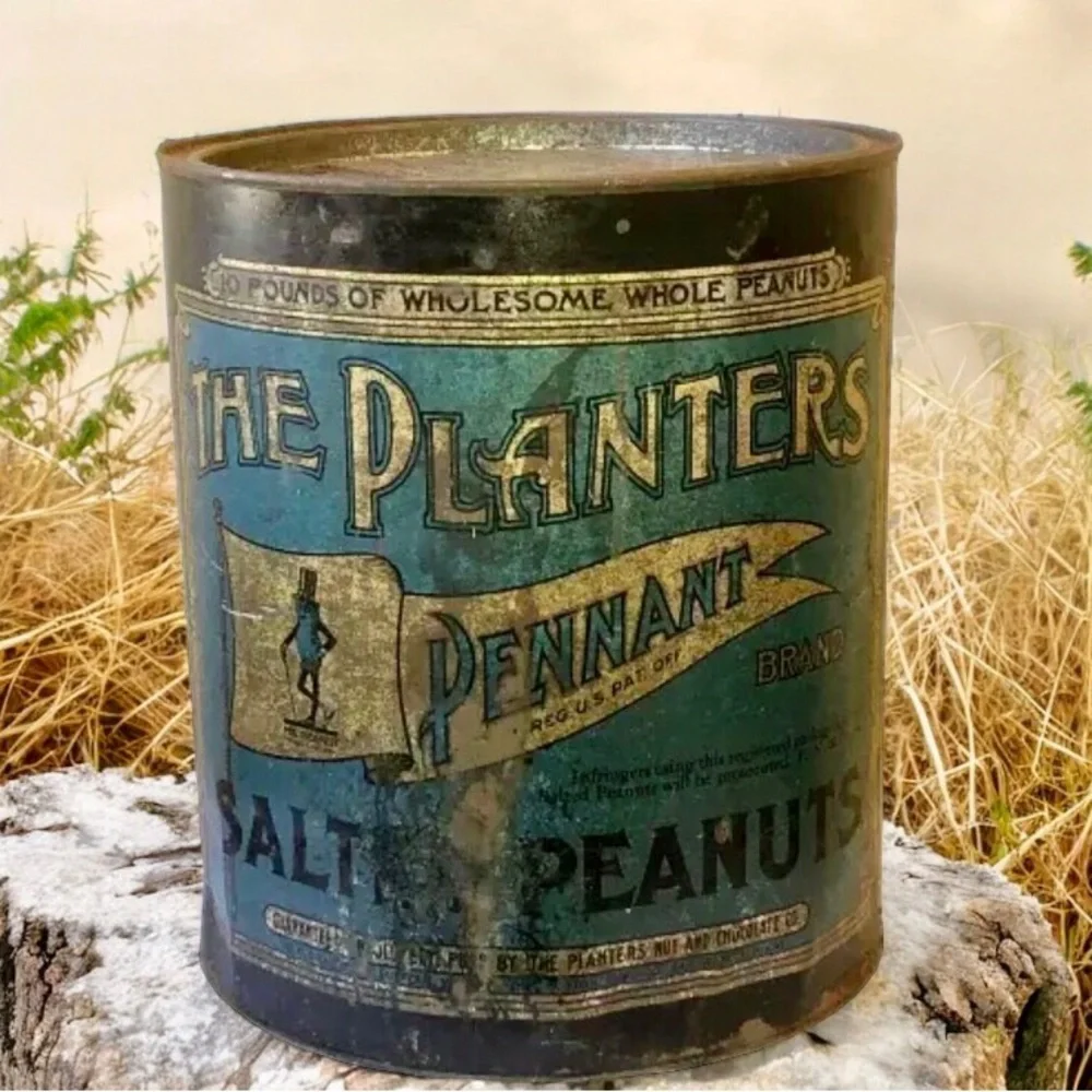 Planters Salted Peanuts Vintage Tin Can MR PEANUT